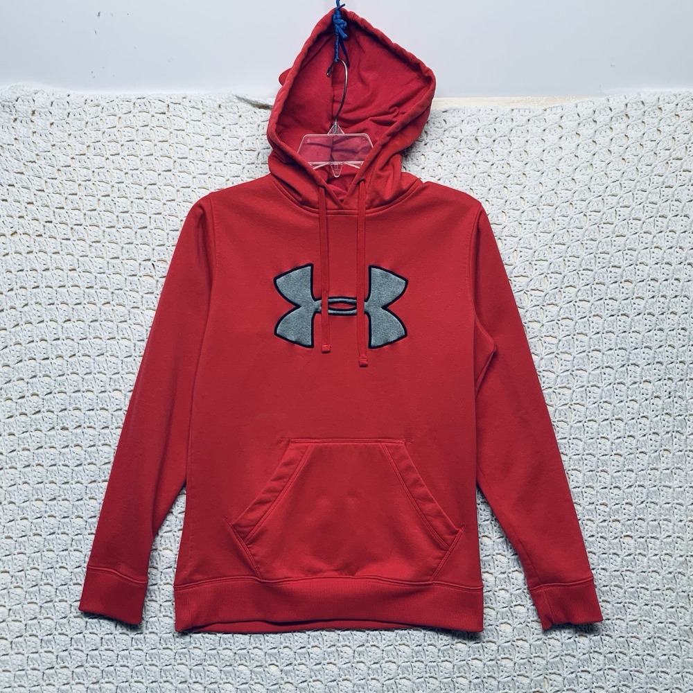Under Armour Hoodie Sweatshirt Women Sz Small Pink Long Sleeve Drawstring